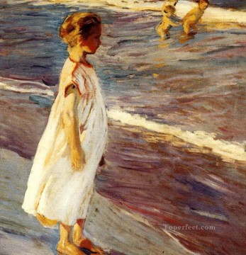 Joaquín Sorolla niña en la playa Impresionismo infantil Pinturas al óleo
